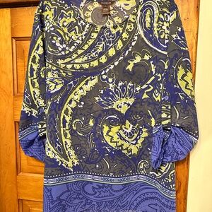 Blue and Green Paisley Blouse